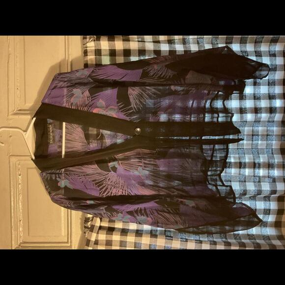 Talk of the Walk Black Short Kimono with Peacocks - Picture 1 of 9